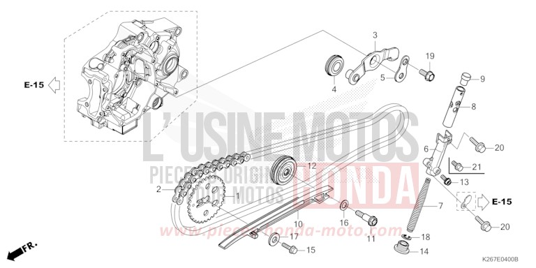 CHAINE A CAMES/TENDEUR de MSX GROM A FORCE SILVER METALLIC (NH411) 2021